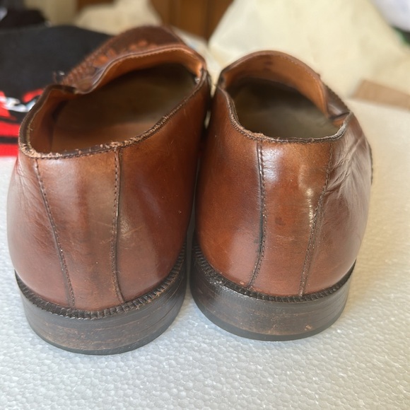 Brass Boot Mens Brown Leather Tassel Loafers Slip On Casual Shoes SZ 9 main image 10